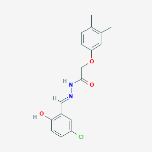 molecular formula C17H17ClN2O3 B11551566 N'-[(E)-(5-chloro-2-hydroxyphenyl)methylidene]-2-(3,4-dimethylphenoxy)acetohydrazide 