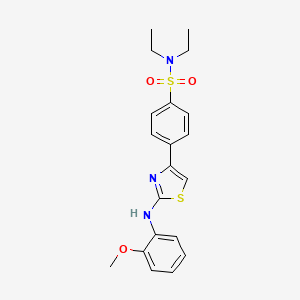 molecular formula C20H23N3O3S2 B11551581 N,N-diethyl-4-{2-[(2-methoxyphenyl)amino]-1,3-thiazol-4-yl}benzenesulfonamide 