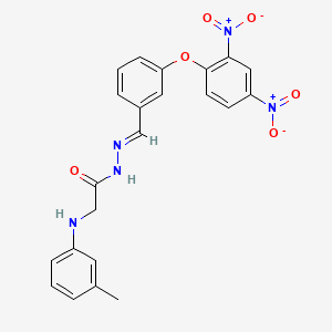 molecular formula C22H19N5O6 B11551582 N'-[(E)-[3-(2,4-Dinitrophenoxy)phenyl]methylidene]-2-[(3-methylphenyl)amino]acetohydrazide 