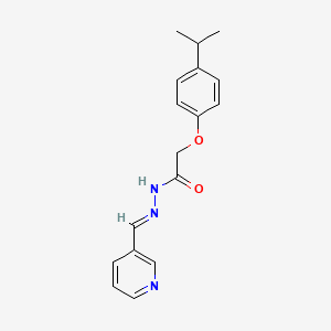 molecular formula C17H19N3O2 B11551594 2-[4-(propan-2-yl)phenoxy]-N'-[(E)-pyridin-3-ylmethylidene]acetohydrazide 