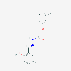 molecular formula C17H17IN2O3 B11551612 2-(3,4-dimethylphenoxy)-N'-[(E)-(2-hydroxy-5-iodophenyl)methylidene]acetohydrazide 