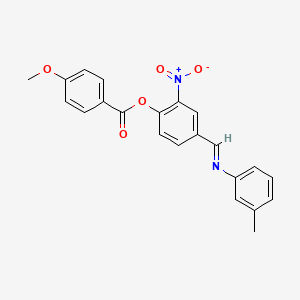 4-[(E)-[(3-Methylphenyl)imino]methyl]-2-nitrophenyl 4-methoxybenzoate