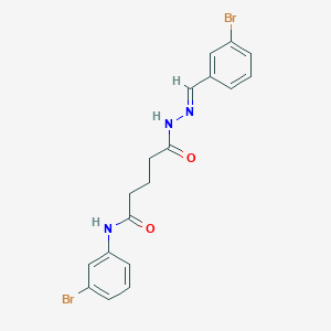 molecular formula C18H17Br2N3O2 B11551623 5-[(2E)-2-(3-bromobenzylidene)hydrazinyl]-N-(3-bromophenyl)-5-oxopentanamide 