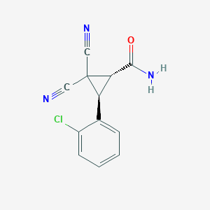 3-(2-Chlorophenyl)-2,2-dicyanocyclopropane-1-carboxamide