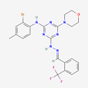 N-(2-bromo-4-methylphenyl)-4-(morpholin-4-yl)-6-{(2E)-2-[2-(trifluoromethyl)benzylidene]hydrazinyl}-1,3,5-triazin-2-amine