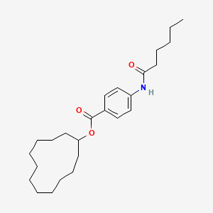 molecular formula C25H39NO3 B11551663 Cyclododecyl 4-(hexanoylamino)benzoate 