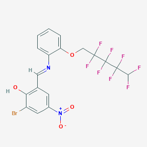 molecular formula C18H11BrF8N2O4 B11551667 2-bromo-4-nitro-6-[(E)-({2-[(2,2,3,3,4,4,5,5-octafluoropentyl)oxy]phenyl}imino)methyl]phenol 