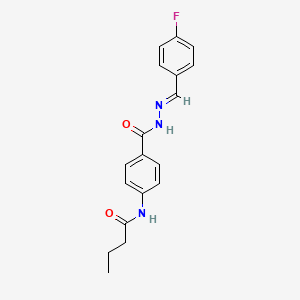 N-(4-{[(2E)-2-(4-fluorobenzylidene)hydrazinyl]carbonyl}phenyl)butanamide