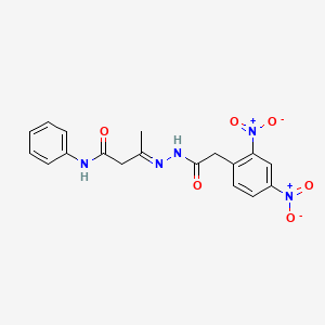 (3E)-3-{2-[(2,4-dinitrophenyl)acetyl]hydrazinylidene}-N-phenylbutanamide