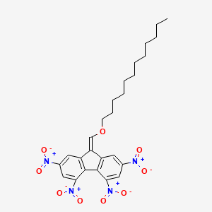 molecular formula C26H30N4O9 B11551716 9-[(dodecyloxy)methylidene]-2,4,5,7-tetranitro-9H-fluorene 