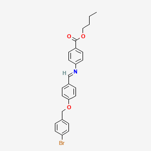 molecular formula C25H24BrNO3 B11551753 butyl 4-{[(E)-{4-[(4-bromobenzyl)oxy]phenyl}methylidene]amino}benzoate 