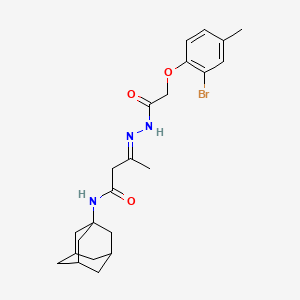 molecular formula C23H30BrN3O3 B11551767 (3E)-N-(Adamantan-1-YL)-3-{[2-(2-bromo-4-methylphenoxy)acetamido]imino}butanamide 