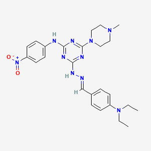 4-{(2E)-2-[4-(diethylamino)benzylidene]hydrazinyl}-6-(4-methylpiperazin-1-yl)-N-(4-nitrophenyl)-1,3,5-triazin-2-amine