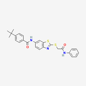 4-tert-butyl-N-(2-{[2-oxo-2-(phenylamino)ethyl]sulfanyl}-1,3-benzothiazol-6-yl)benzamide