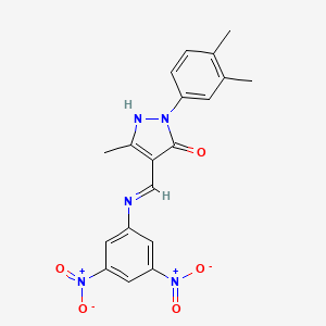 (4Z)-2-(3,4-dimethylphenyl)-4-{[(3,5-dinitrophenyl)amino]methylidene}-5-methyl-2,4-dihydro-3H-pyrazol-3-one