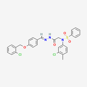 molecular formula C29H25Cl2N3O4S B11551837 N-(3-Chloro-4-methylphenyl)-N-({N'-[(E)-{4-[(2-chlorophenyl)methoxy]phenyl}methylidene]hydrazinecarbonyl}methyl)benzenesulfonamide 