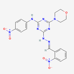 4-(morpholin-4-yl)-6-[(2E)-2-(2-nitrobenzylidene)hydrazinyl]-N-(4-nitrophenyl)-1,3,5-triazin-2-amine