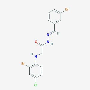 molecular formula C15H12Br2ClN3O B11551900 2-[(2-Bromo-4-chlorophenyl)amino]-N'-[(E)-(3-bromophenyl)methylidene]acetohydrazide 