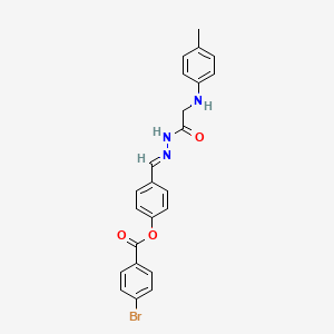 4-[(E)-({2-[(4-Methylphenyl)amino]acetamido}imino)methyl]phenyl 4-bromobenzoate