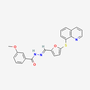 3-Methoxy-N'-[(E)-[5-(quinolin-8-ylsulfanyl)furan-2-YL]methylidene]benzohydrazide