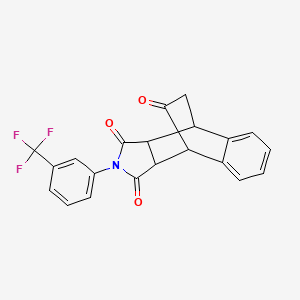 molecular formula C21H14F3NO3 B11551964 2-[3-(trifluoromethyl)phenyl]-3a,4,9,9a-tetrahydro-1H-4,9-ethanobenzo[f]isoindole-1,3,10(2H)-trione 