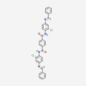 N,N'-bis(2-chloro-4-{[(E)-phenylmethylidene]amino}phenyl)benzene-1,4-dicarboxamide