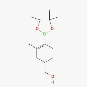 molecular formula C₁₄H₂₅BO₃ B1155199 (3-Methyl-4-(4,4,5,5-tetramethyl-1,3,2-dioxaborolan-2-yl)cyclohex-3-en-1-yl)methanol 