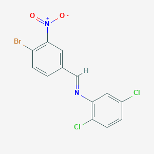 molecular formula C13H7BrCl2N2O2 B11551995 N-[(E)-(4-bromo-3-nitrophenyl)methylidene]-2,5-dichloroaniline 