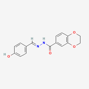 molecular formula C16H14N2O4 B11551998 N'-[(E)-(4-hydroxyphenyl)methylidene]-2,3-dihydro-1,4-benzodioxine-6-carbohydrazide 