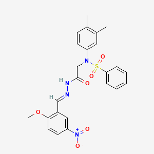 N-(3,4-Dimethylphenyl)-N-({N'-[(E)-(2-methoxy-5-nitrophenyl)methylidene]hydrazinecarbonyl}methyl)benzenesulfonamide