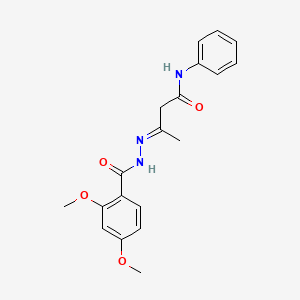 (3E)-3-{[(2,4-Dimethoxyphenyl)formamido]imino}-N-phenylbutanamide