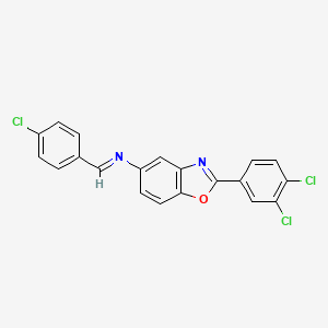 N-[(E)-(4-chlorophenyl)methylidene]-2-(3,4-dichlorophenyl)-1,3-benzoxazol-5-amine