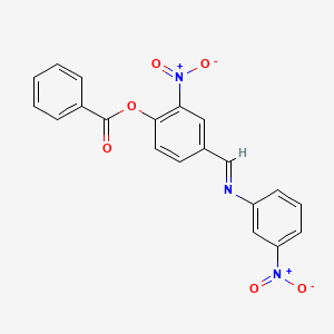 2-Nitro-4-[(E)-[(3-nitrophenyl)imino]methyl]phenyl benzoate