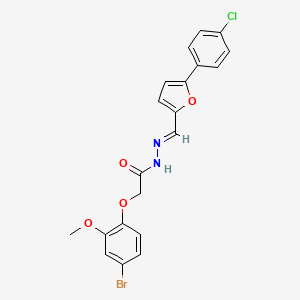 molecular formula C20H16BrClN2O4 B11552065 2-(4-Bromo-2-methoxyphenoxy)-N'-[(E)-[5-(4-chlorophenyl)furan-2-YL]methylidene]acetohydrazide 