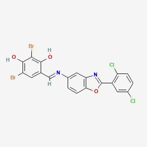 molecular formula C20H10Br2Cl2N2O3 B11552070 2,4-dibromo-6-[(E)-{[2-(2,5-dichlorophenyl)-1,3-benzoxazol-5-yl]imino}methyl]benzene-1,3-diol 