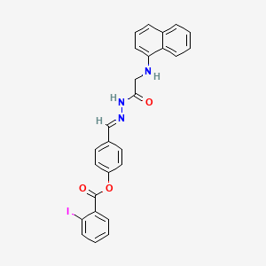 4-[(E)-({2-[(Naphthalen-1-YL)amino]acetamido}imino)methyl]phenyl 2-iodobenzoate