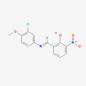 molecular formula C14H11ClN2O4 B11552121 2-[(E)-[(3-Chloro-4-methoxyphenyl)imino]methyl]-6-nitrophenol 