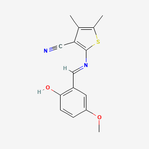 2-[(2-Hydroxy-5-methoxybenzylidene)amino]-4,5-dimethyl-3-thiophenecarbonitrile