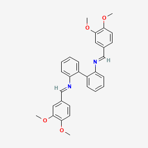 molecular formula C30H28N2O4 B11552164 N,N'-bis[(E)-(3,4-dimethoxyphenyl)methylidene]biphenyl-2,2'-diamine 