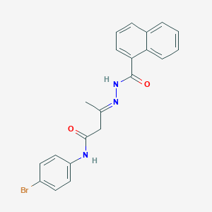 (3E)-N-(4-bromophenyl)-3-[2-(naphthalen-1-ylcarbonyl)hydrazinylidene]butanamide