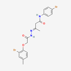 (3E)-3-{2-[(2-bromo-4-methylphenoxy)acetyl]hydrazinylidene}-N-(4-bromophenyl)butanamide