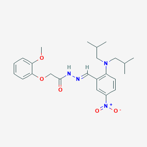 N'-[(E)-{2-[bis(2-methylpropyl)amino]-5-nitrophenyl}methylidene]-2-(2-methoxyphenoxy)acetohydrazide