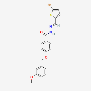 molecular formula C20H17BrN2O3S B11552192 N'-[(E)-(5-bromothiophen-2-yl)methylidene]-4-[(3-methoxybenzyl)oxy]benzohydrazide 