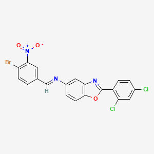 molecular formula C20H10BrCl2N3O3 B11552205 N-[(E)-(4-bromo-3-nitrophenyl)methylidene]-2-(2,4-dichlorophenyl)-1,3-benzoxazol-5-amine 