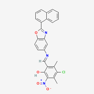 4-chloro-3,5-dimethyl-2-[(E)-{[2-(naphthalen-1-yl)-1,3-benzoxazol-5-yl]imino}methyl]-6-nitrophenol