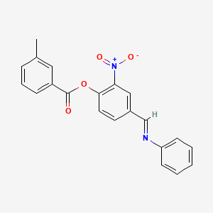 2-nitro-4-[(E)-(phenylimino)methyl]phenyl 3-methylbenzoate