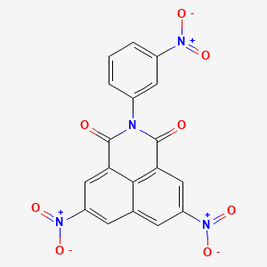 molecular formula C18H8N4O8 B11552271 5,8-dinitro-2-(3-nitrophenyl)-1H-benzo[de]isoquinoline-1,3(2H)-dione 