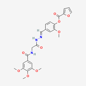 2-Methoxy-4-[(E)-({2-[(3,4,5-trimethoxyphenyl)formamido]acetamido}imino)methyl]phenyl furan-2-carboxylate