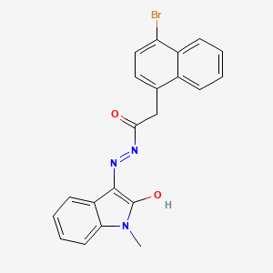 2-(4-bromonaphthalen-1-yl)-N'-[(3E)-1-methyl-2-oxo-1,2-dihydro-3H-indol-3-ylidene]acetohydrazide