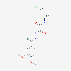 molecular formula C18H18ClN3O4 B11552289 N-(5-chloro-2-methylphenyl)-2-[(2E)-2-(3,4-dimethoxybenzylidene)hydrazinyl]-2-oxoacetamide 